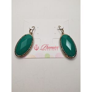 Cece Reversible Earrings Premier Designs Gold Blue Green Statement Chunky NEW